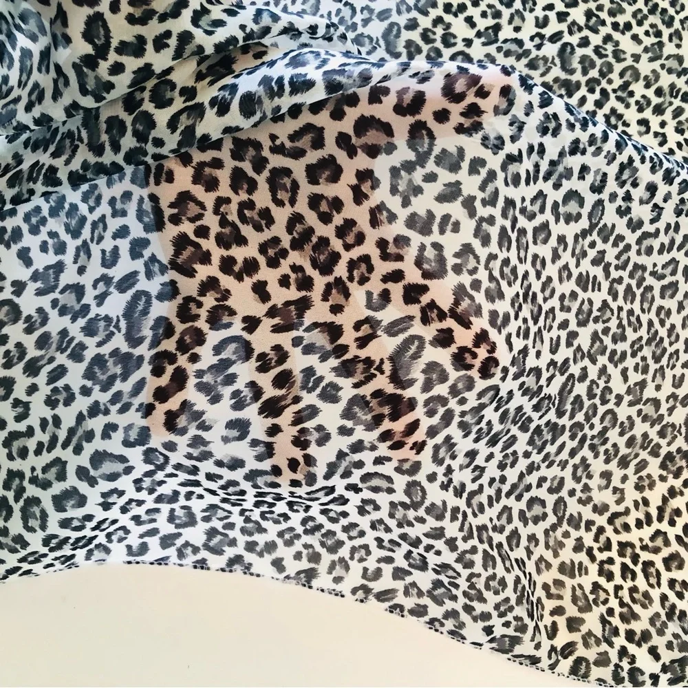 2 Silky Scarf Bundle, Animal Leopard Print & Abstract, Rectangle, 2 for 1 Trendy
